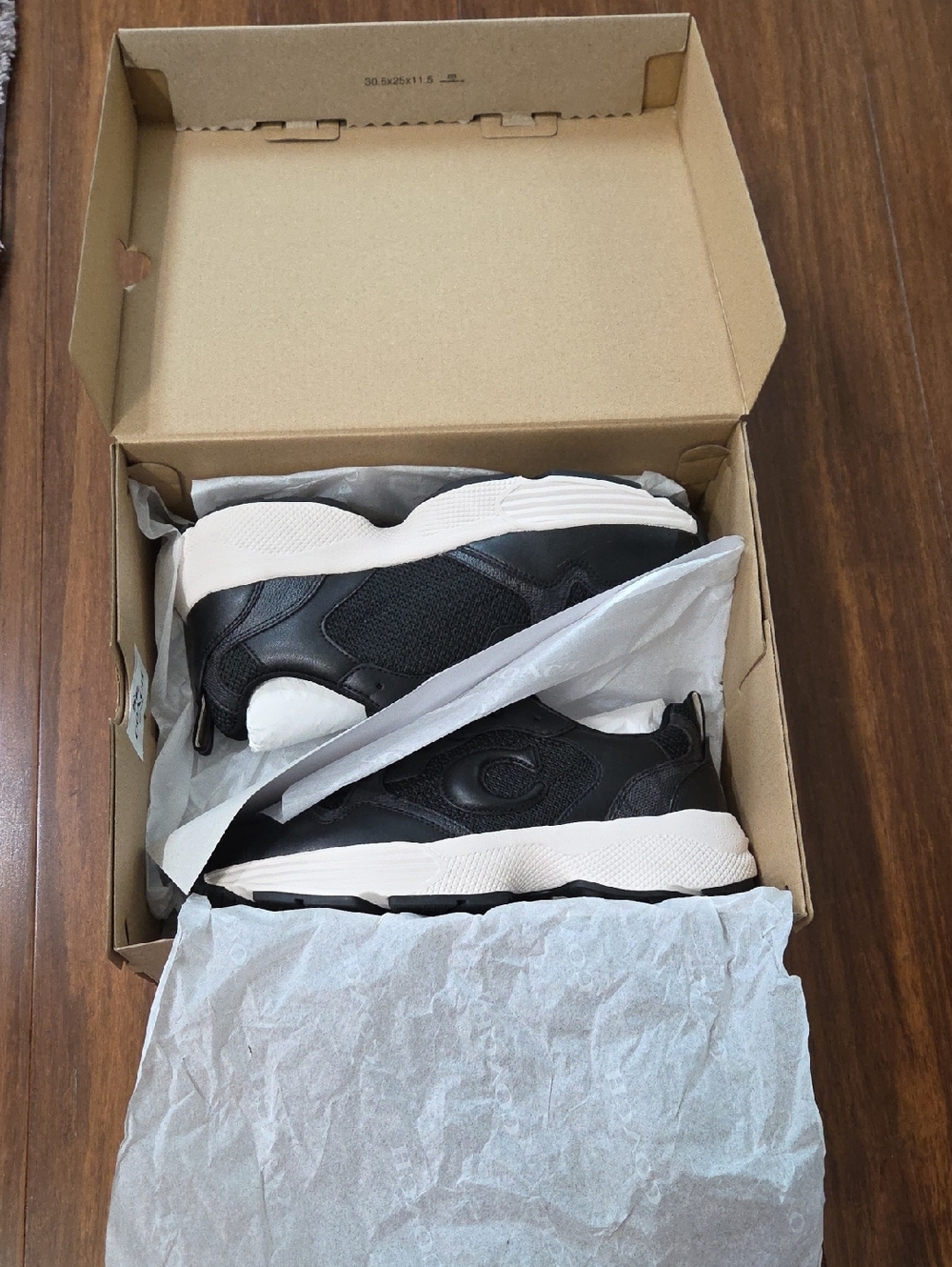 COACH STRIDER SNEAKERS SIGNATURE C BLACK & WHITE STYLE CY250 SIZE 7 NEW - Picture 4 of 8